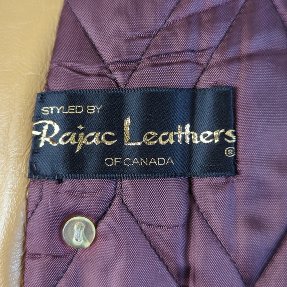 Vintage 70s Tan Leather Belted Coat Brown Faux Fur Trim | Boho Glam Statement - Picture 14 of 16